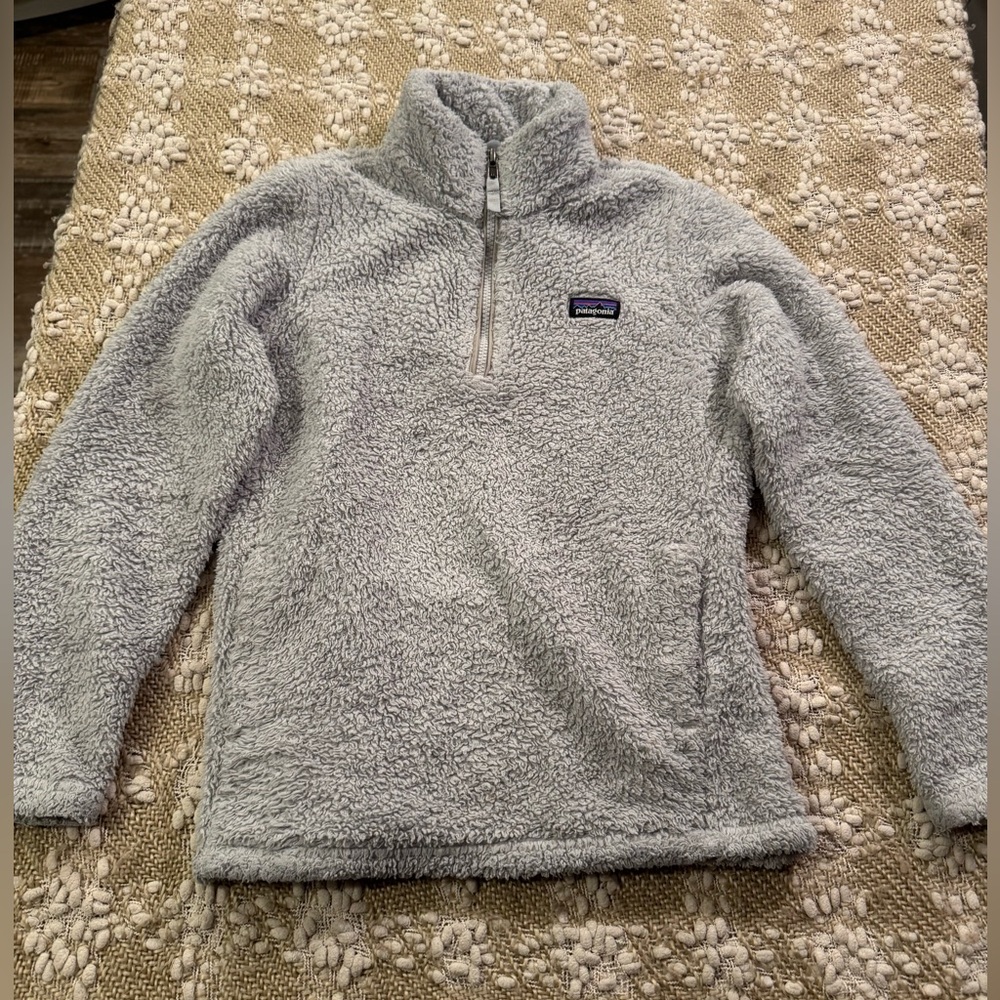 Patagonia girls Fall Winter Los Gatos 1/4 Zip Fleece Jacket Gray L 12